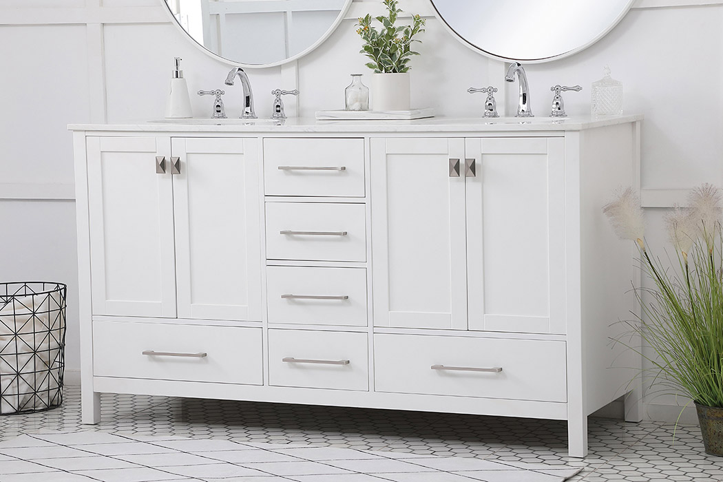 Elegant Bathroom Vanity - White (VF18860DWH)