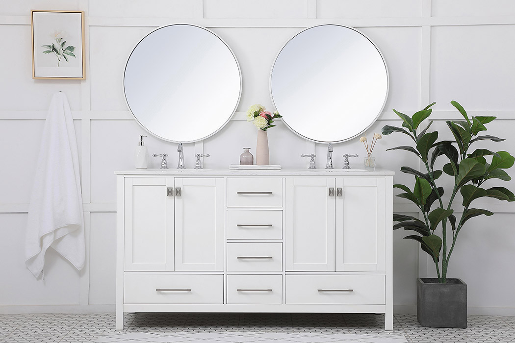 Elegant Bathroom Vanity - White (VF18860DWH)