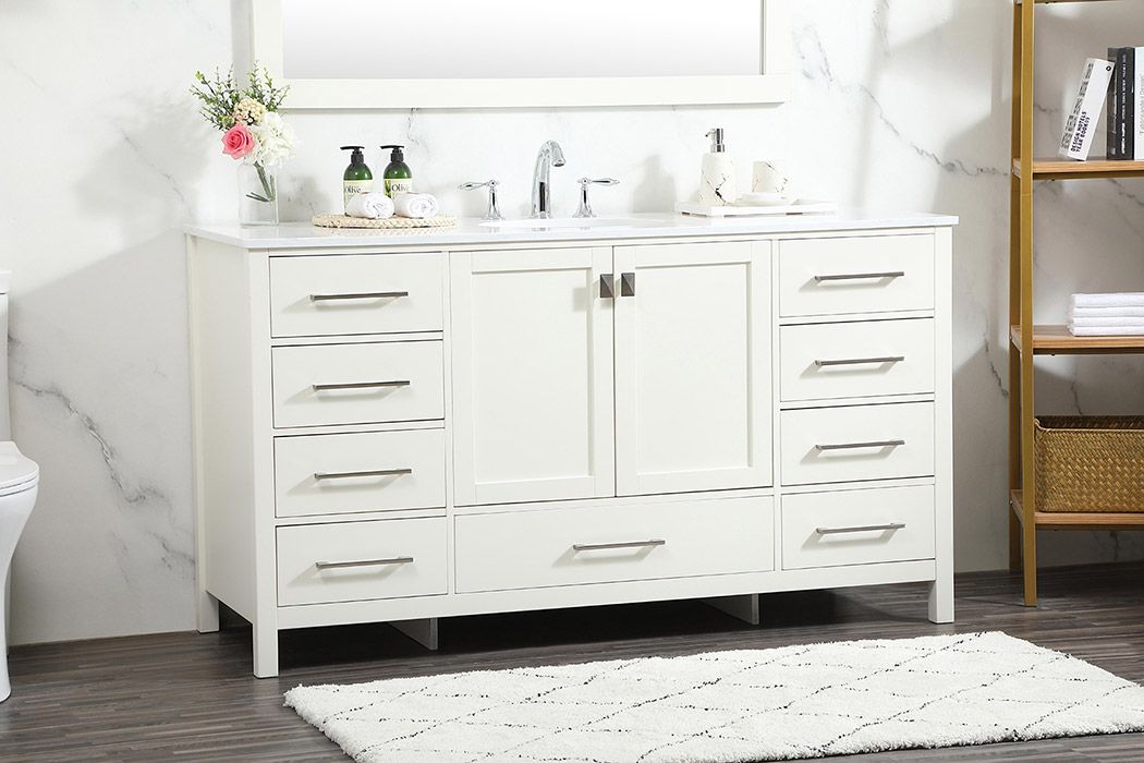 Elegant Bathroom Vanity - White (VF18860WH)