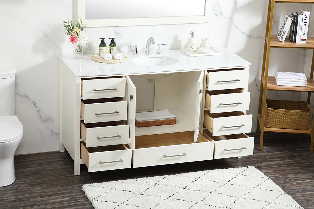 Elegant Bathroom Vanity - White (VF18860WH)