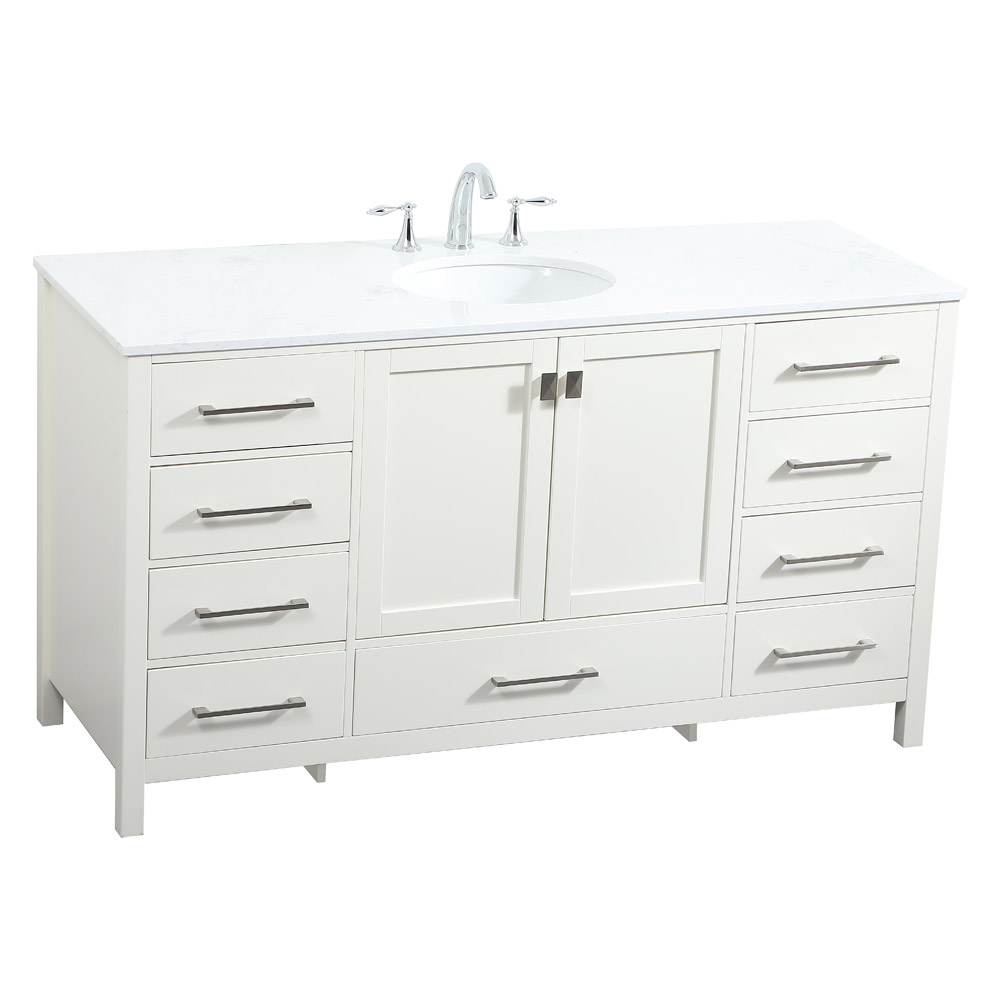 Elegant Bathroom Vanity - White (VF18860WH)