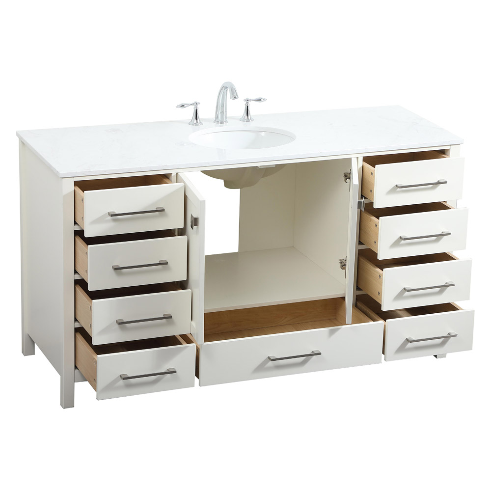 Elegant Bathroom Vanity - White (VF18860WH)