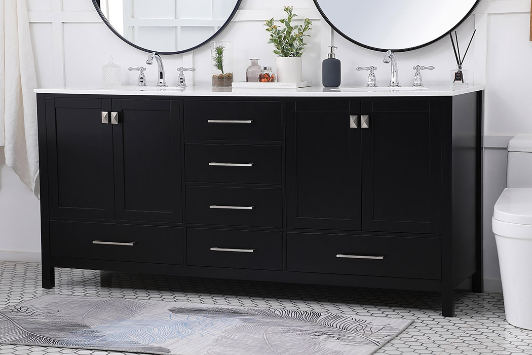 Elegant Bathroom Vanity - Black (VF18872DBK)