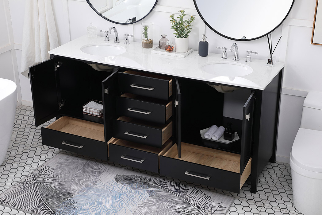 Elegant Bathroom Vanity - Black (VF18872DBK)