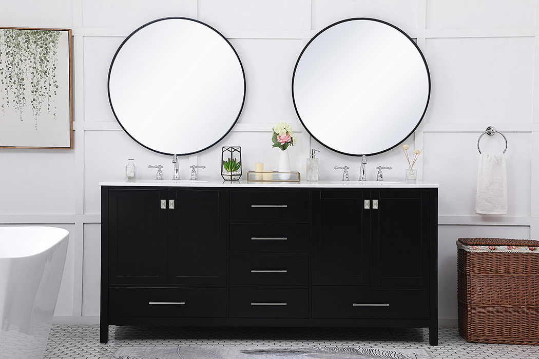 Elegant Bathroom Vanity - Black (VF18872DBK)