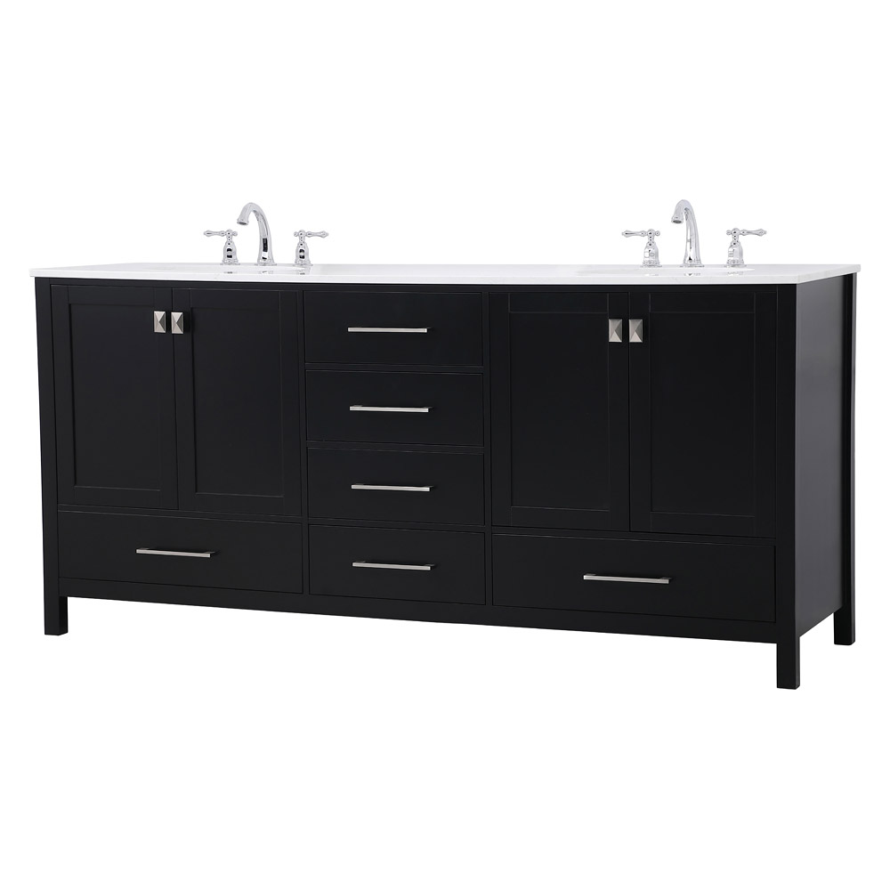 Elegant Bathroom Vanity - Black (VF18872DBK)