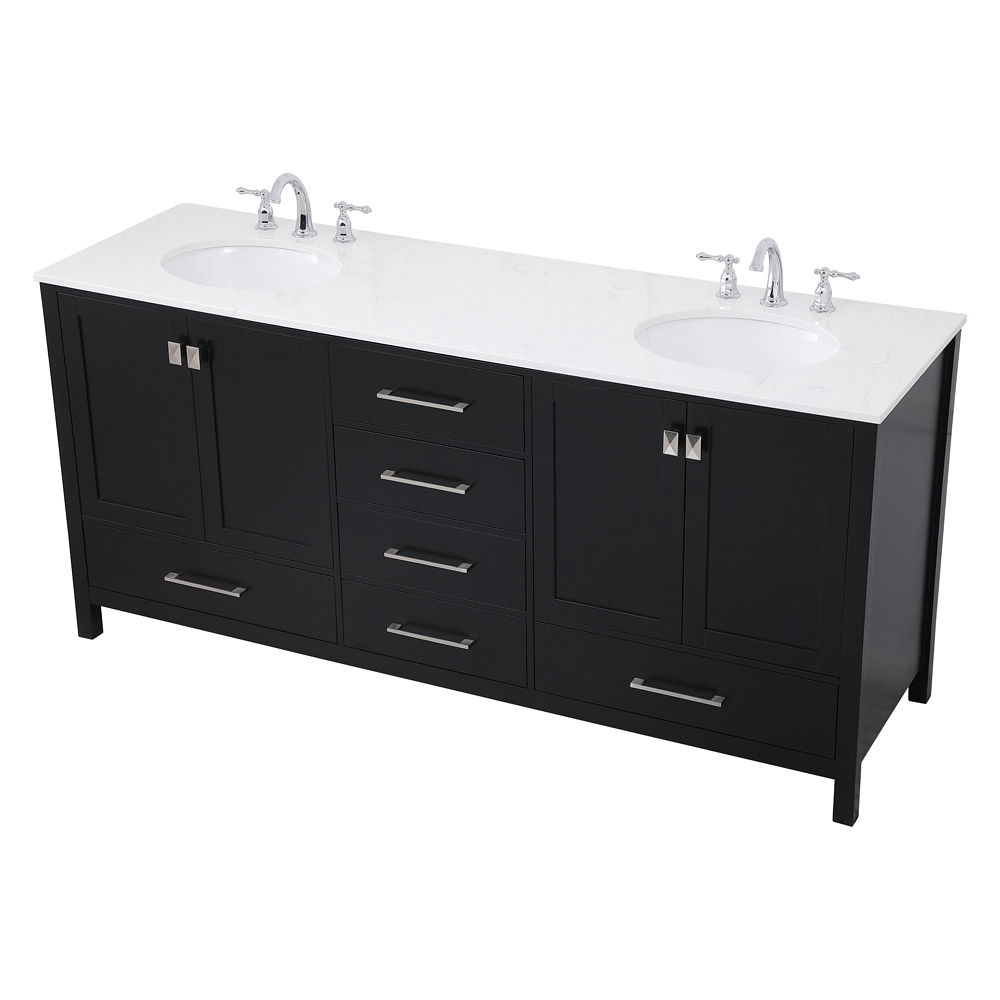 Elegant Bathroom Vanity - Black (VF18872DBK)