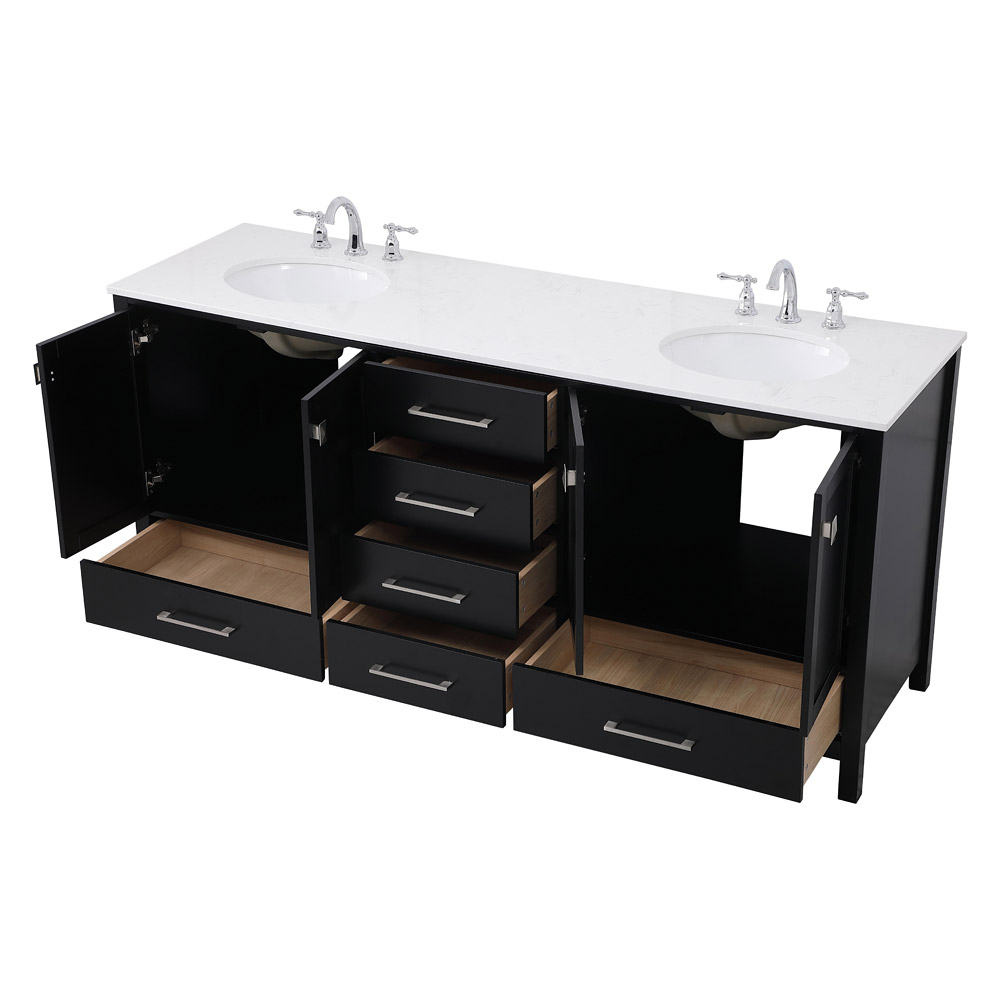 Elegant Bathroom Vanity - Black (VF18872DBK)