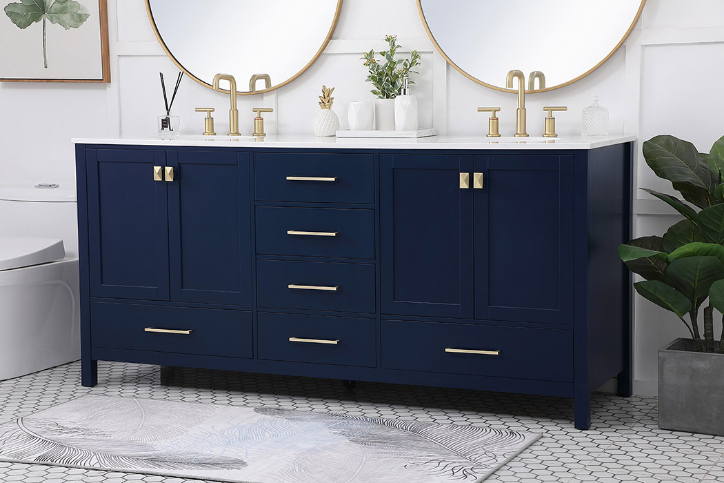 Elegant Bathroom Vanity - Blue (VF18872DBL)