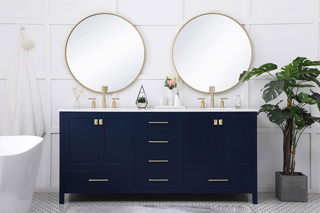 Elegant Bathroom Vanity - Blue (VF18872DBL)