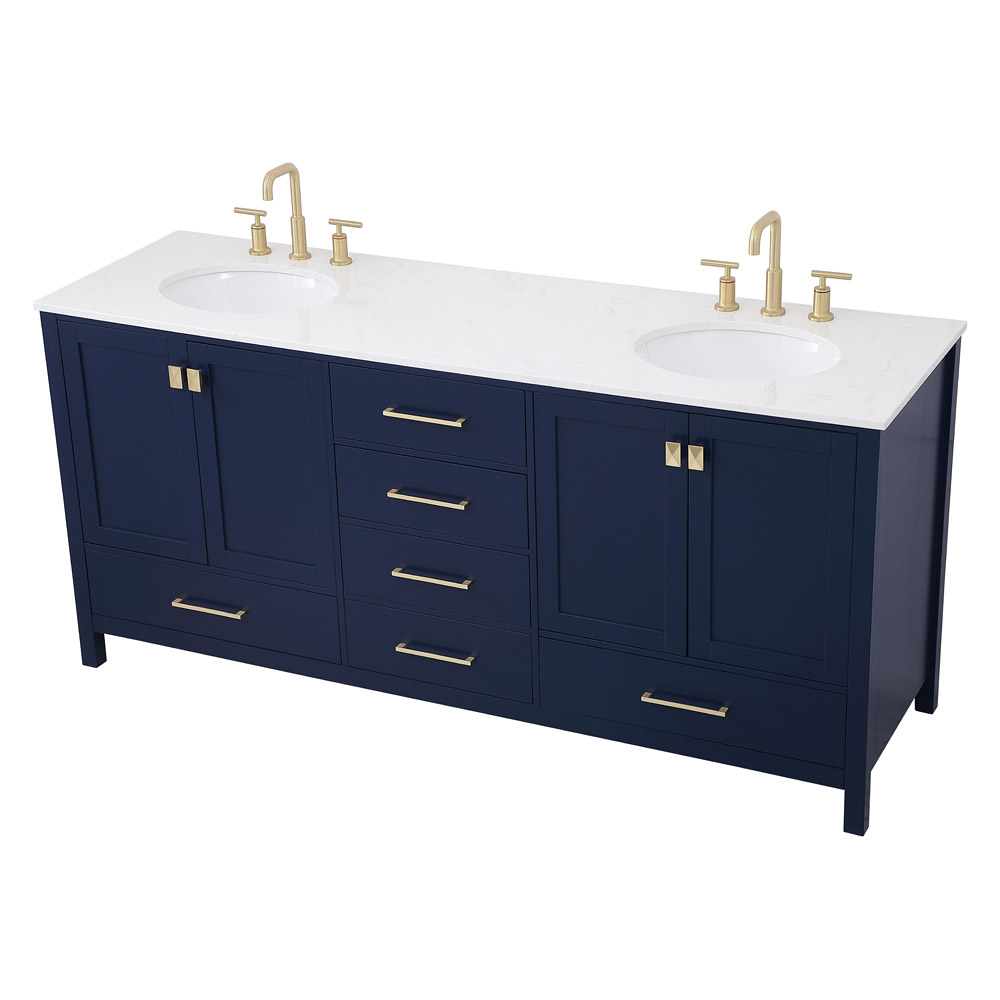 Elegant Bathroom Vanity - Blue (VF18872DBL)