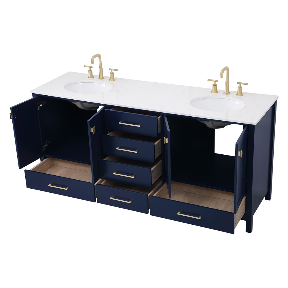 Elegant Bathroom Vanity - Blue (VF18872DBL)