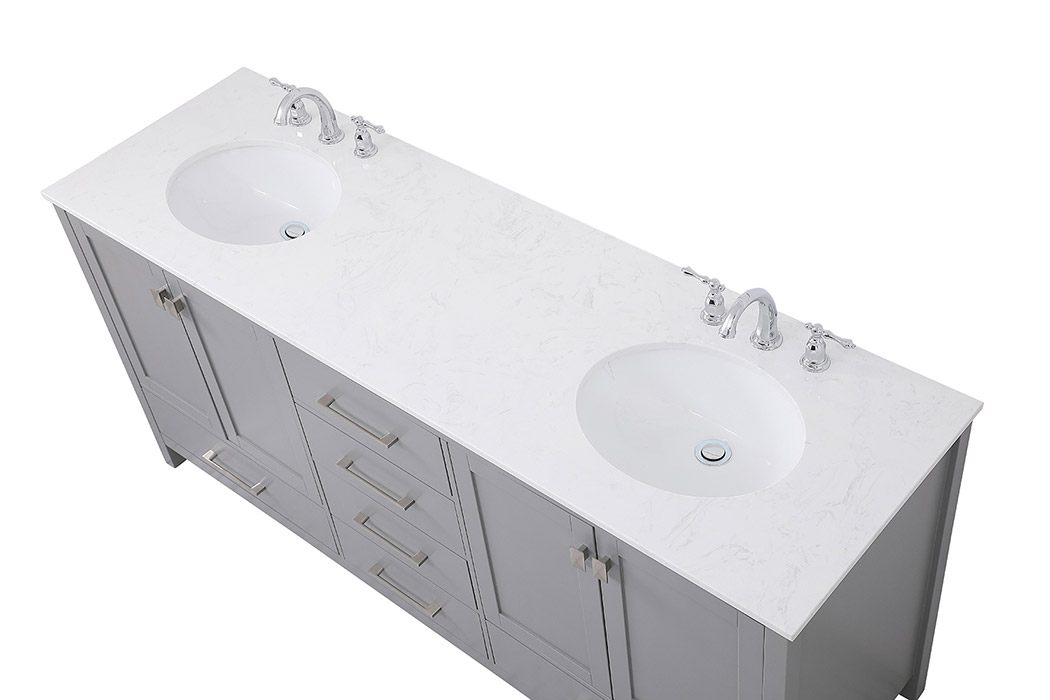 Elegant Bathroom Vanity - Gray (VF18872DGR)