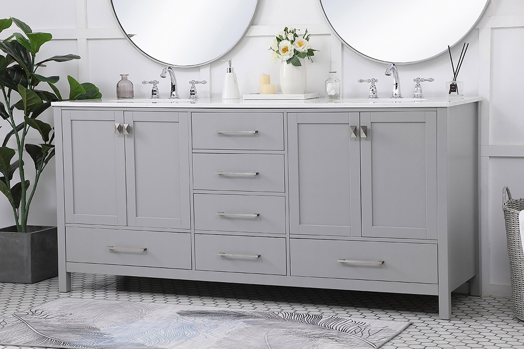 Elegant Bathroom Vanity - Gray (VF18872DGR)