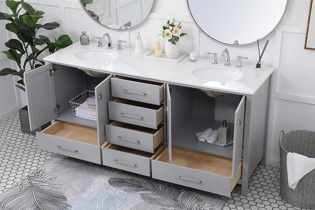 Elegant Bathroom Vanity - Gray (VF18872DGR)