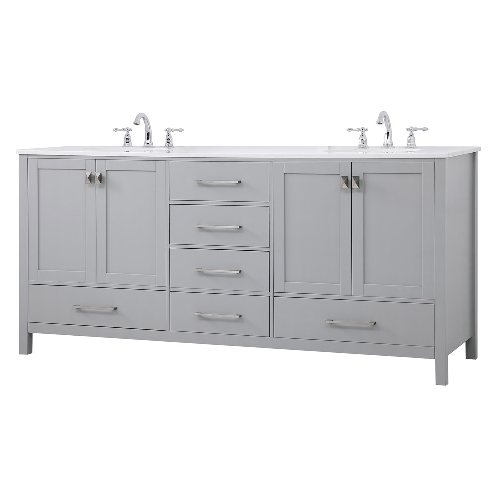 Elegant Bathroom Vanity - Gray (VF18872DGR)