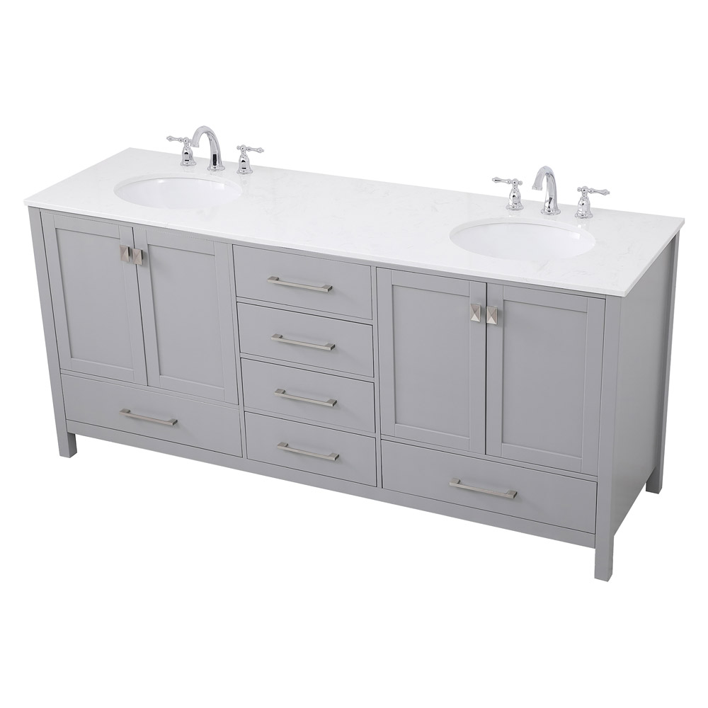 Elegant Bathroom Vanity - Gray (VF18872DGR)