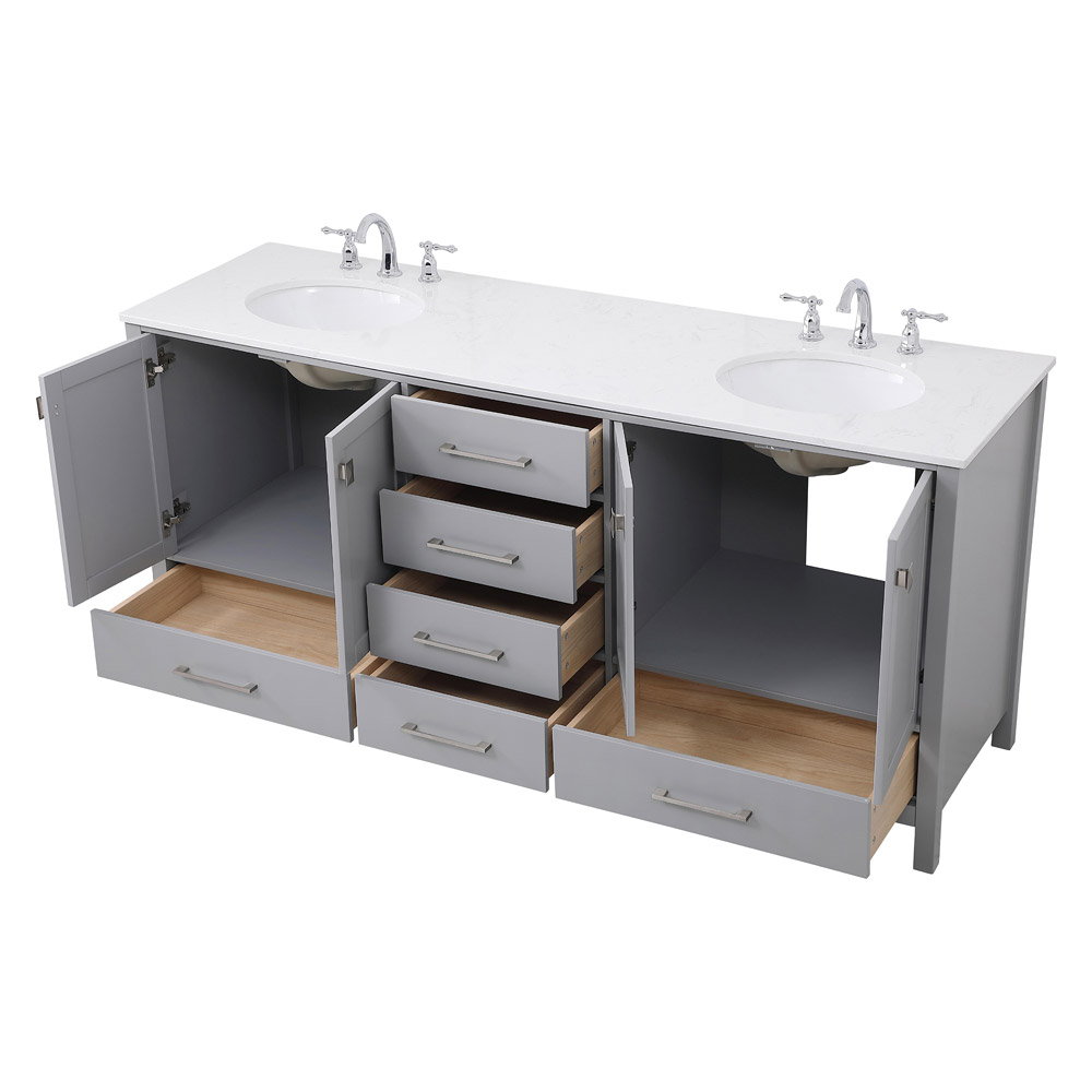 Elegant Bathroom Vanity - Gray (VF18872DGR)