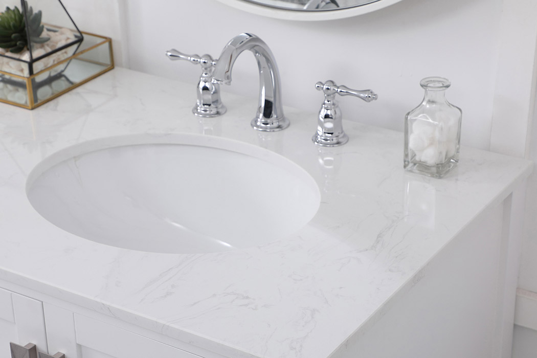 Elegant Bathroom Vanity - White (VF18872DWH)