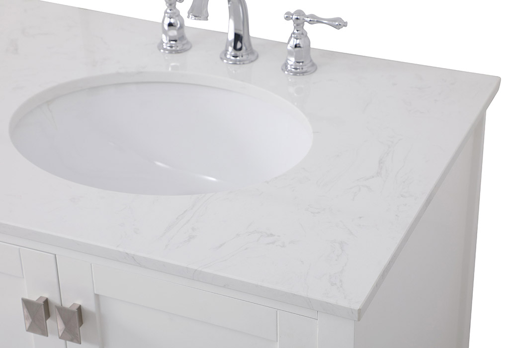 Elegant Bathroom Vanity - White (VF18872DWH)