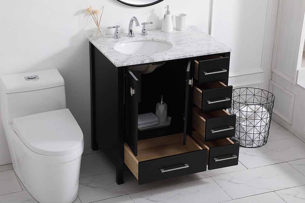 Elegant Bathroom Vanity - Black, L 32" (VF18932BK)