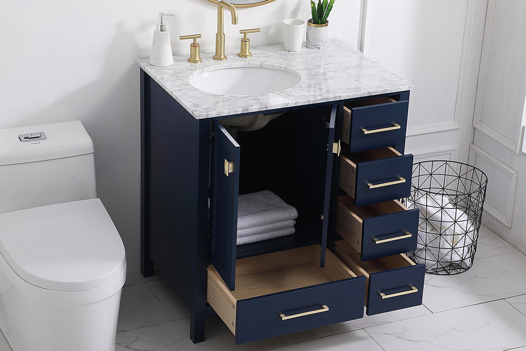 Elegant Bathroom Vanity - Blue, L 32" (VF18932BL)