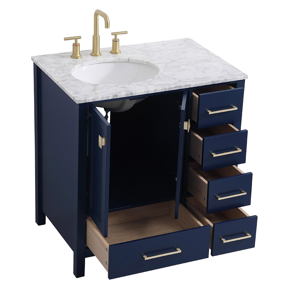 Elegant Bathroom Vanity - Blue, L 32" (VF18932BL)