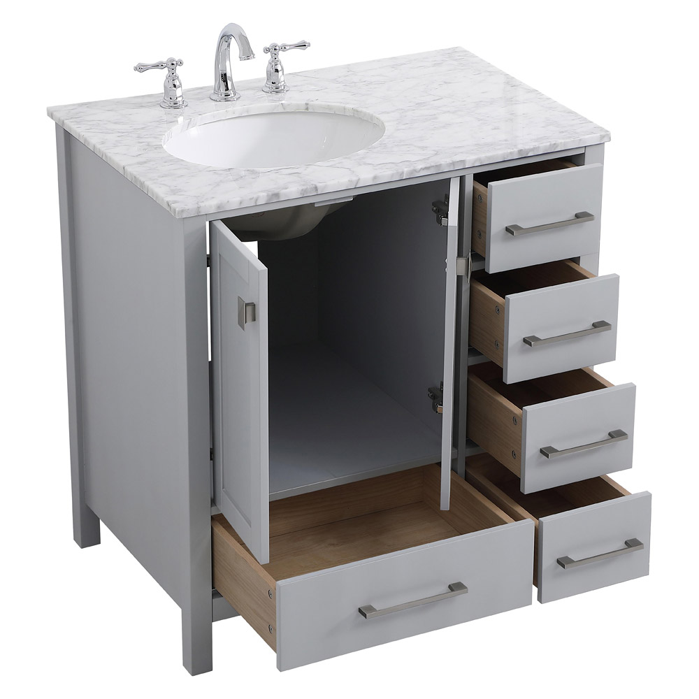 Elegant Bathroom Vanity - Gray, L 32" (VF18932GR)