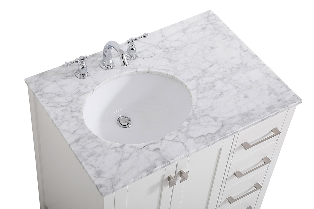 Elegant Bathroom Vanity - White, L 32" (VF18932WH)