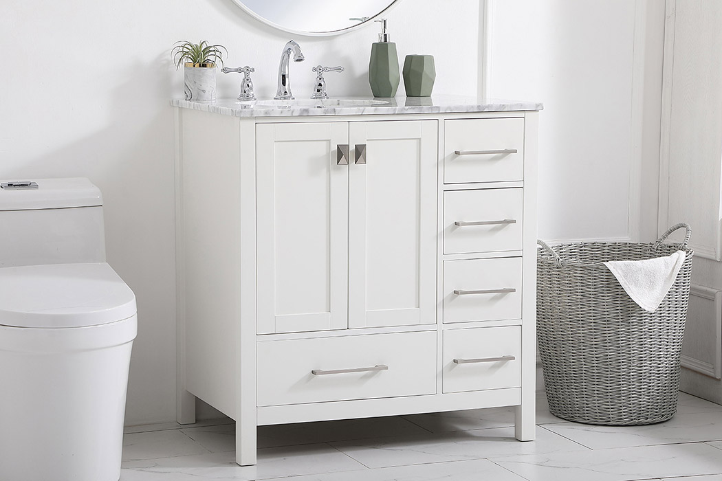 Elegant Bathroom Vanity - White, L 32" (VF18932WH)