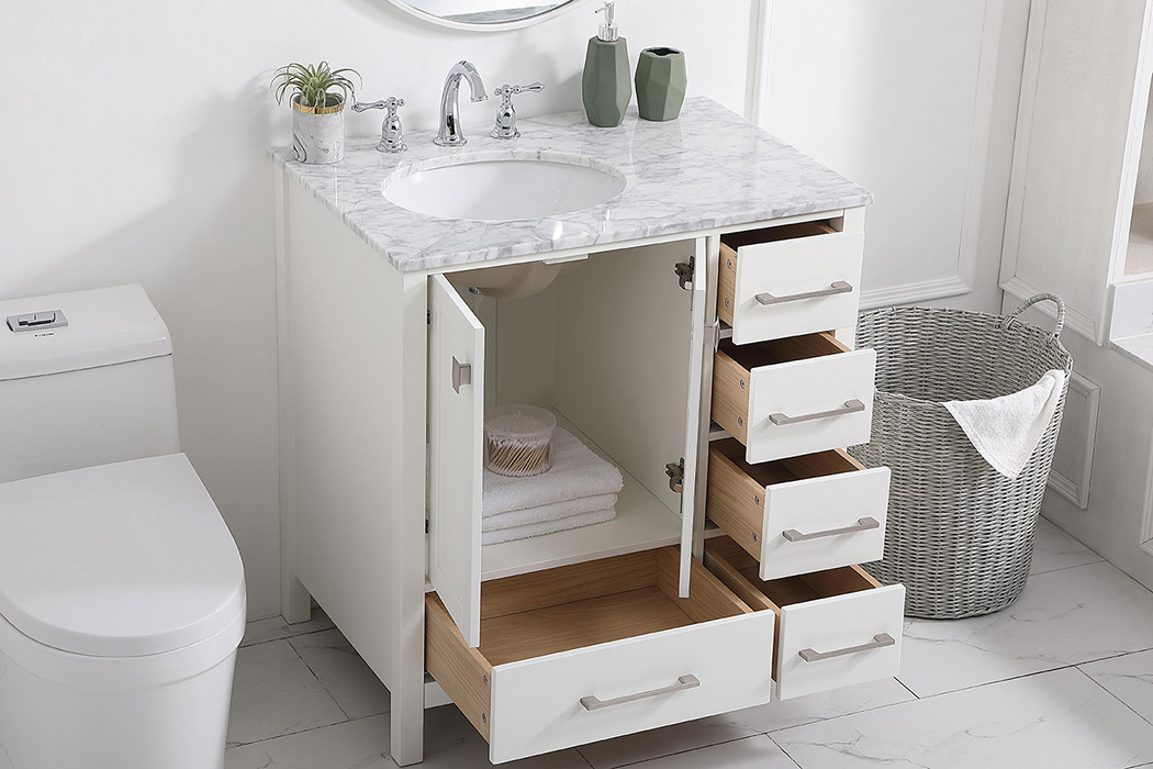 Elegant Bathroom Vanity - White, L 32" (VF18932WH)