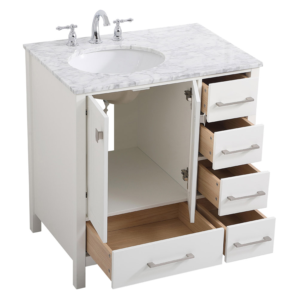 Elegant Bathroom Vanity - White, L 32" (VF18932WH)