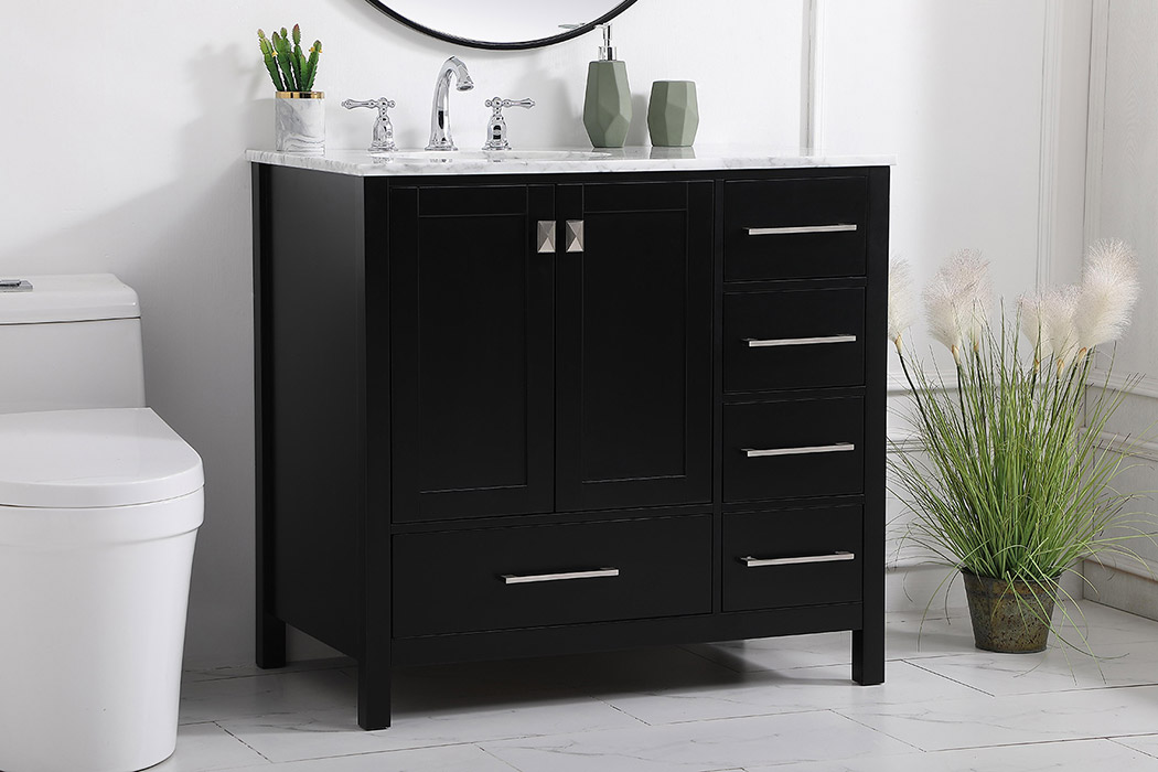 Elegant Bathroom Vanity - Black, L 36" (VF18936BK)