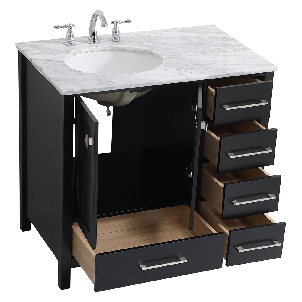 Elegant Bathroom Vanity - Black, L 36" (VF18936BK)