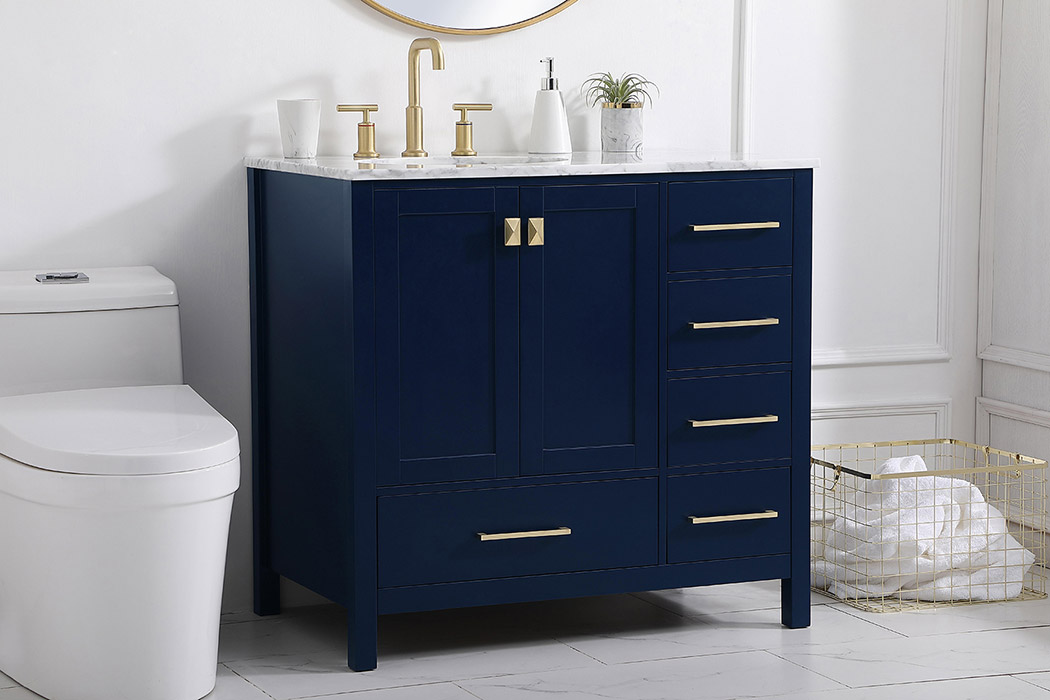 Elegant Bathroom Vanity - Blue, L 36" (VF18936BL)