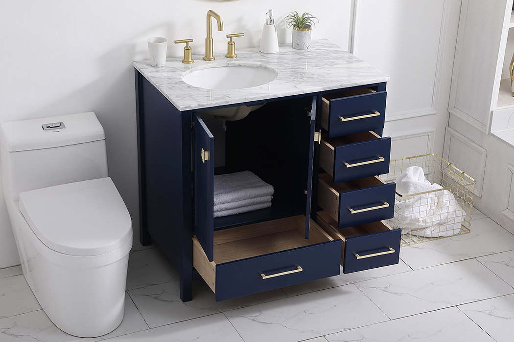 Elegant Bathroom Vanity - Blue, L 36" (VF18936BL)