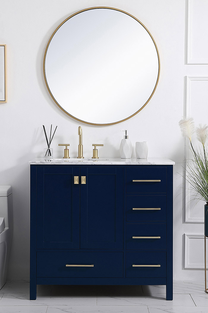 Elegant Bathroom Vanity - Blue, L 36" (VF18936BL)