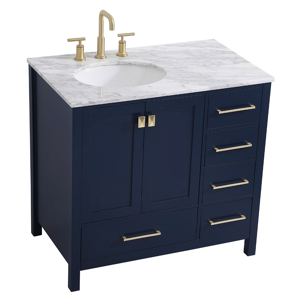 Elegant Bathroom Vanity - Blue, L 36" (VF18936BL)