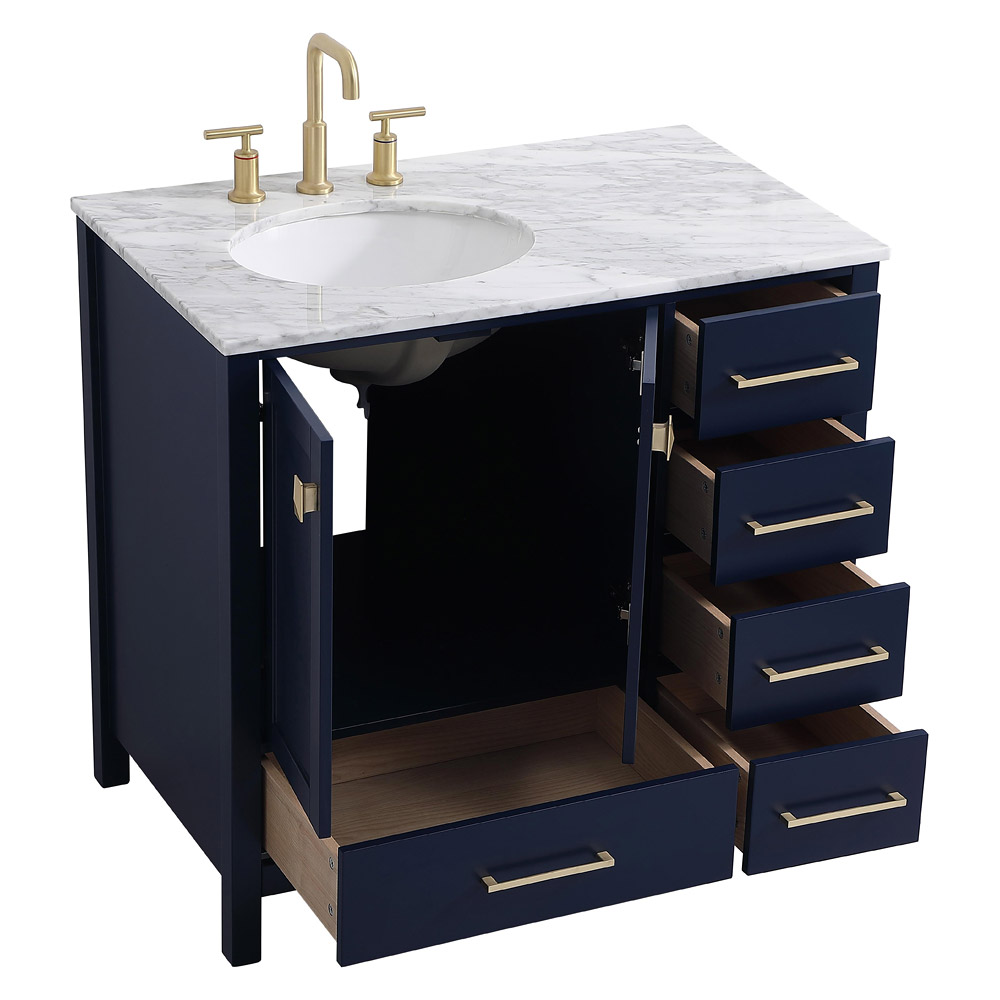 Elegant Bathroom Vanity - Blue, L 36" (VF18936BL)