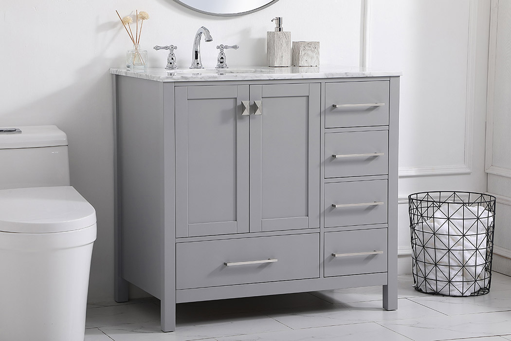 Elegant Bathroom Vanity - Gray, L 36" (VF18936GR)