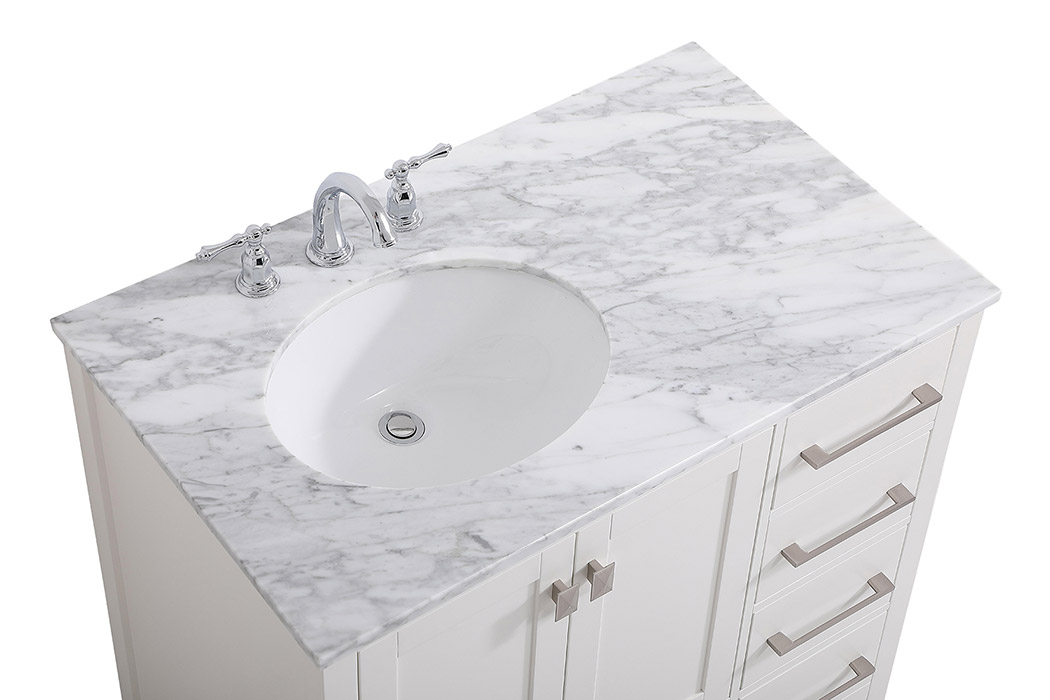 Elegant Bathroom Vanity - White, L 36" (VF18936WH)