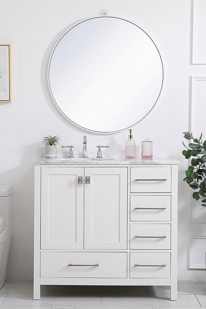 Elegant Bathroom Vanity - White, L 36" (VF18936WH)