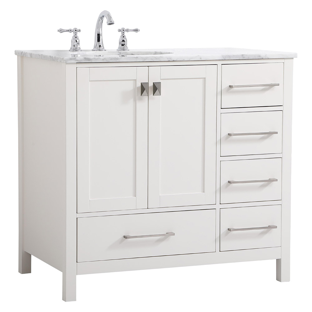 Elegant Bathroom Vanity - White, L 36" (VF18936WH)