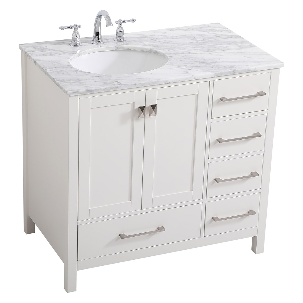 Elegant Bathroom Vanity - White, L 36" (VF18936WH)