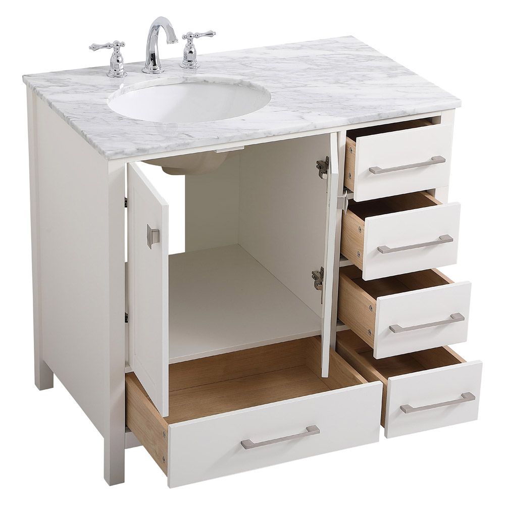 Elegant Bathroom Vanity - White, L 36" (VF18936WH)