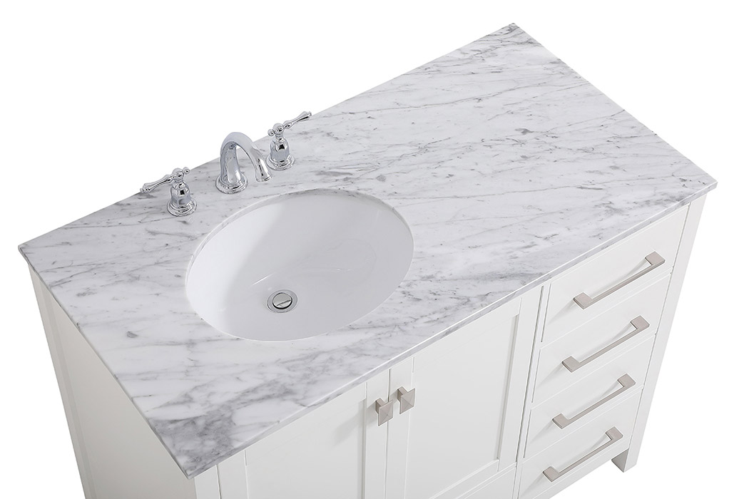 Elegant Bathroom Vanity - White, L 42" (VF18942WH)