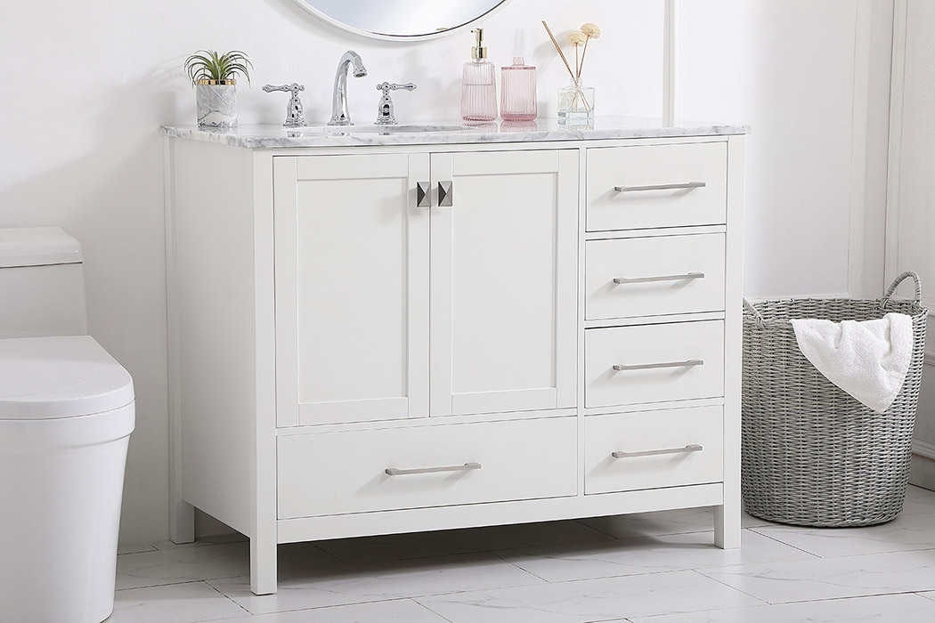 Elegant Bathroom Vanity - White, L 42" (VF18942WH)