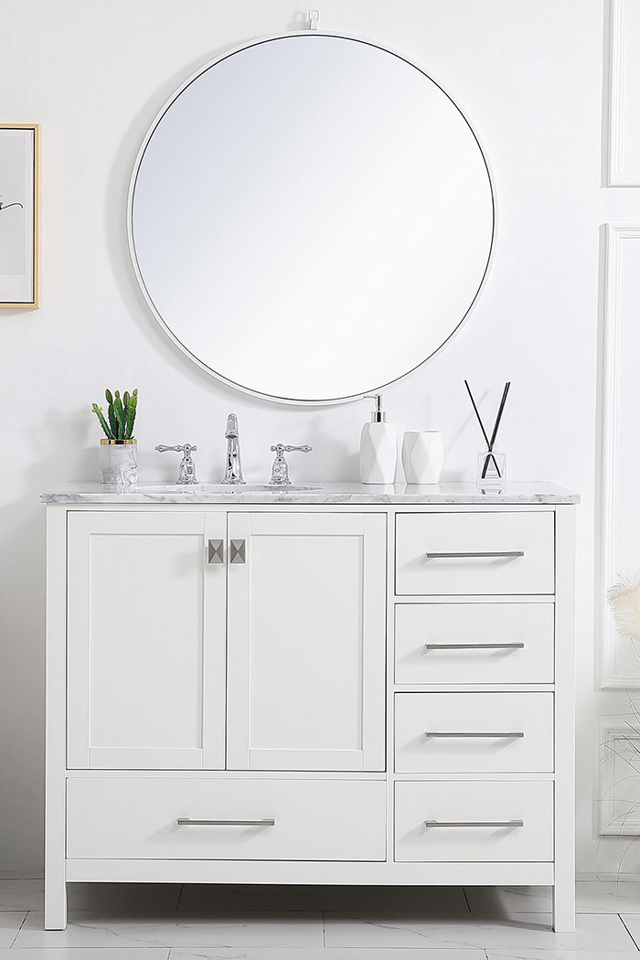 Elegant Bathroom Vanity - White, L 42" (VF18942WH)