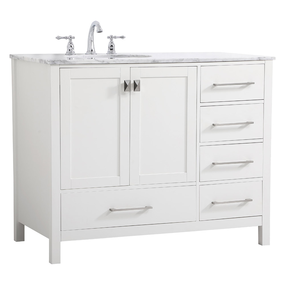 Elegant Bathroom Vanity - White, L 42" (VF18942WH)