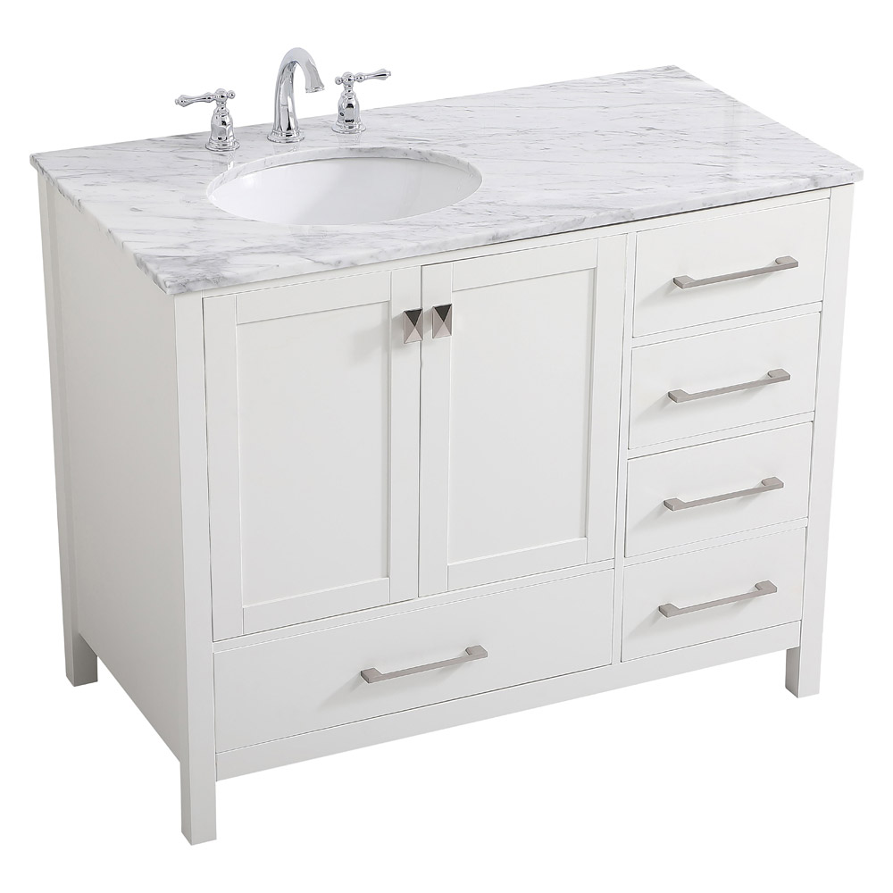 Elegant Bathroom Vanity - White, L 42" (VF18942WH)